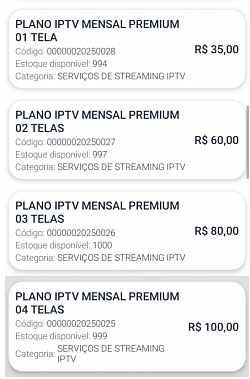 Plano IPTV Mensal Premium até 04 Ativações