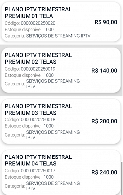Plano IPTV Trimestral Premium até 04 Ativações