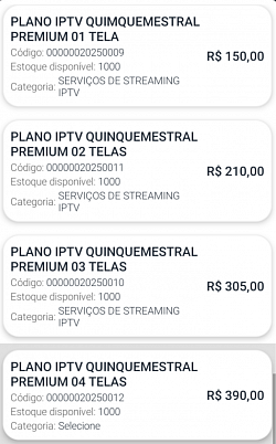 Plano IPTV Quinquemestral Premium até 04 Ativações