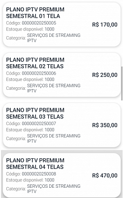 Plano IPTV Semestral Premium até 04 Ativações